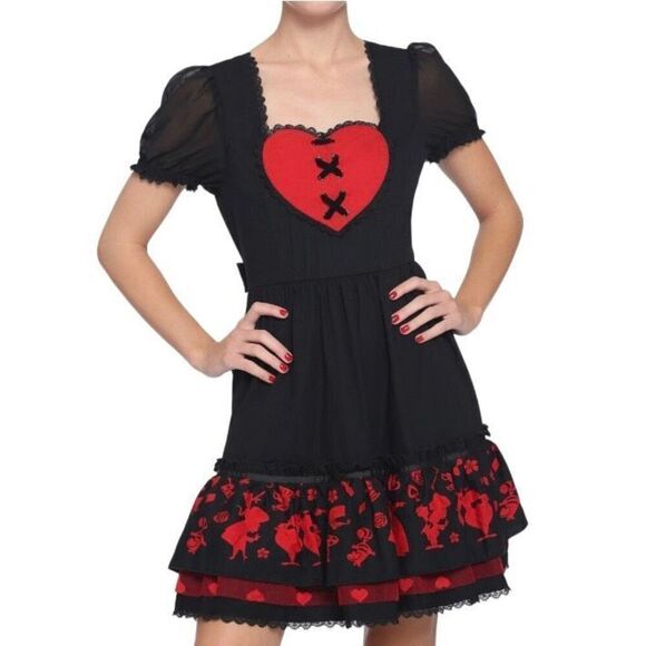 Disney Alice In Wonderland Queen Of Hearts Dress Size L New without tag - Picture 4 of 14